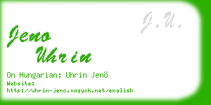 jeno uhrin business card