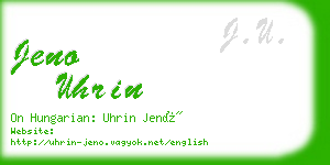 jeno uhrin business card